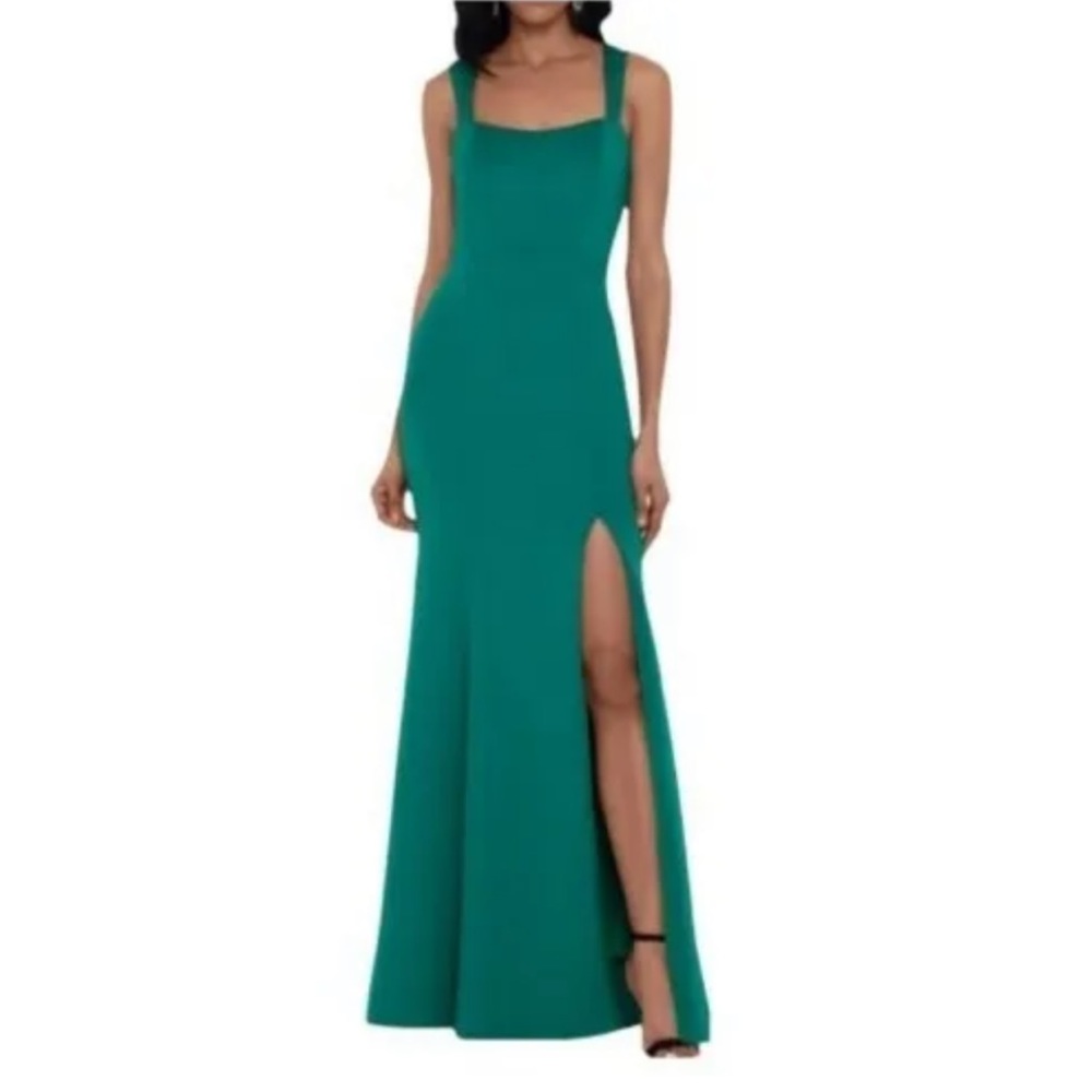 Green, Formal, Xscape Scuba Dress